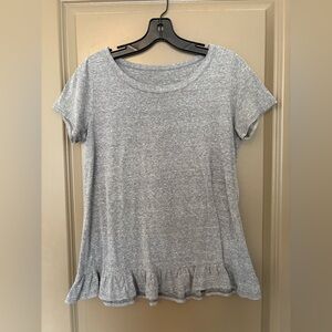 Heather Gray Women's Ruffle Hem Tee